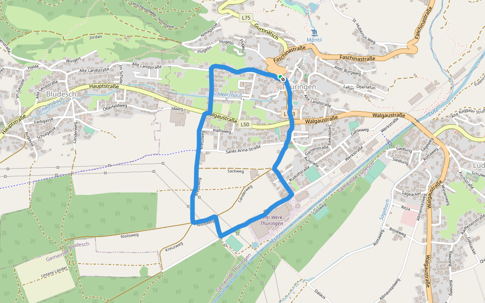 Runde durch Thüringen walking route map in Thüringen