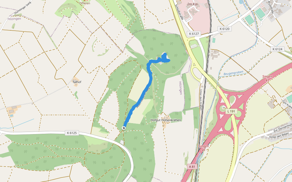 Albert Riesterer-Weg walking route map in Hilzingen