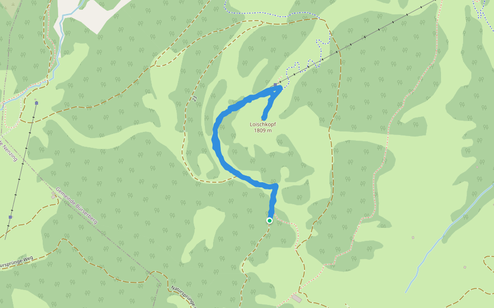 Loischkopf walking route map in Bürserberg