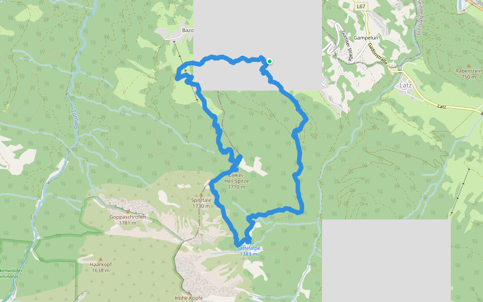 Spitztäle walking route map in Gurtis