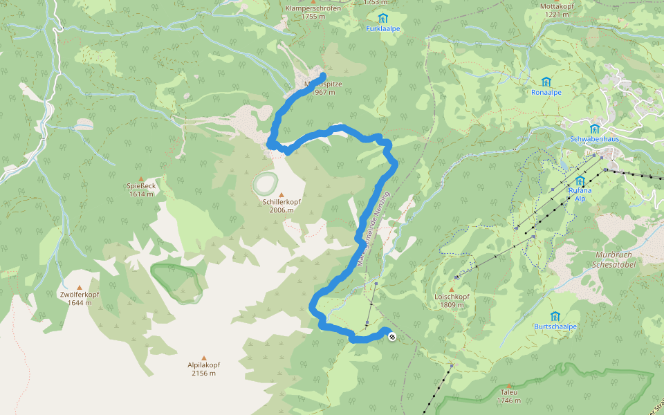 Schillerkopf walking route map in Bürserberg