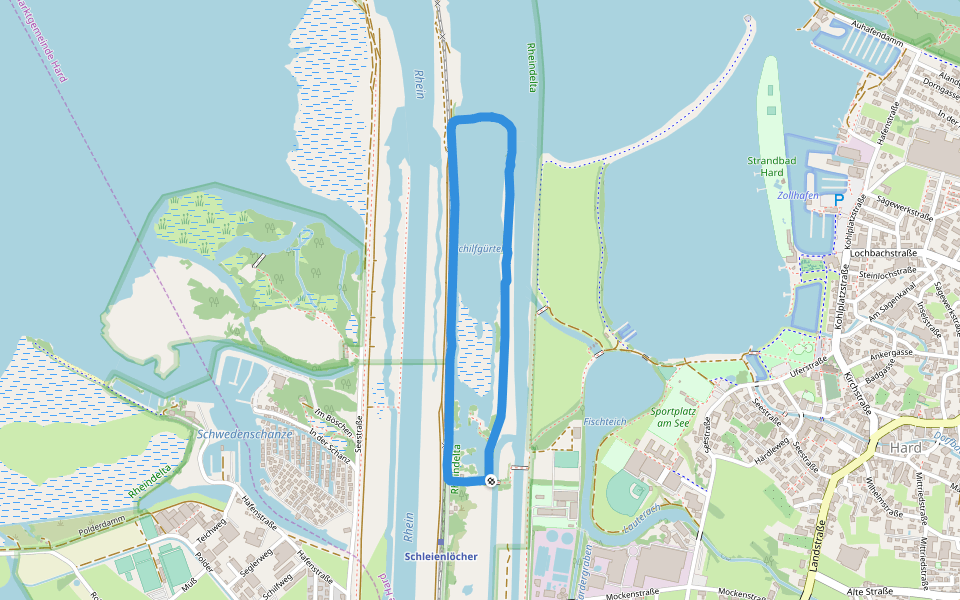Schilfgürtel walking route map in Hard
