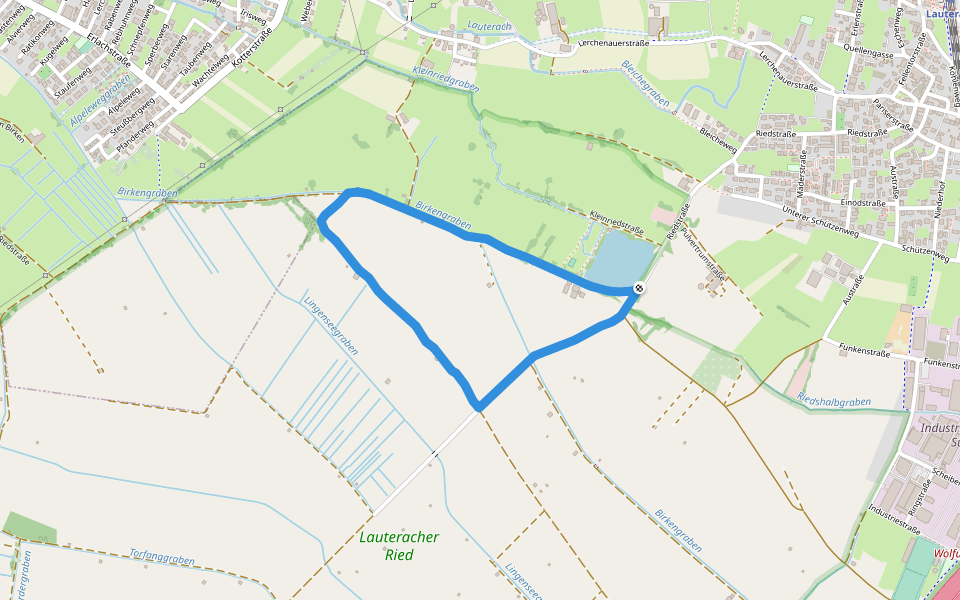 Lauteracher Ried walking route map in Lauterach