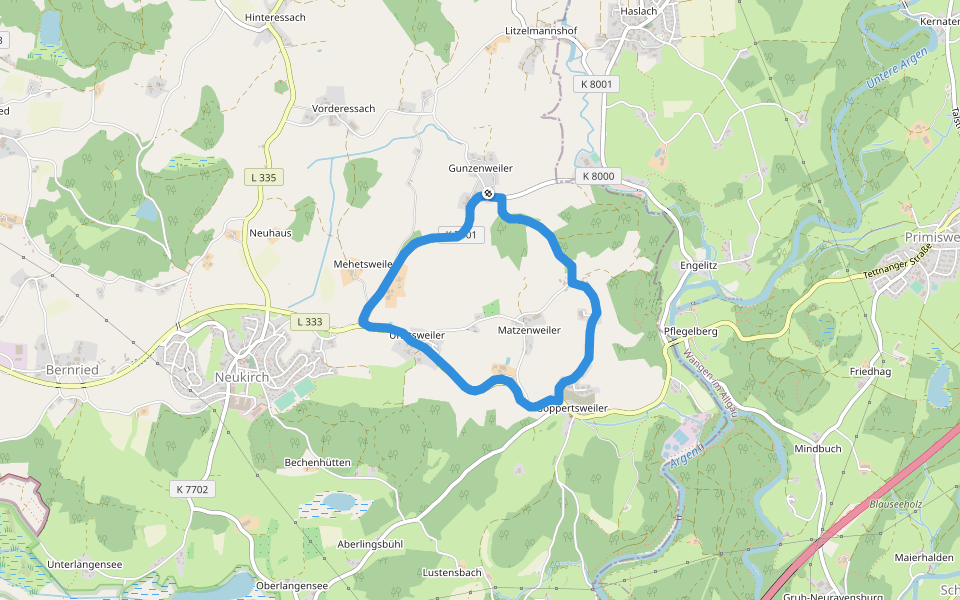 Matzenweiler walking route map in Neukirch