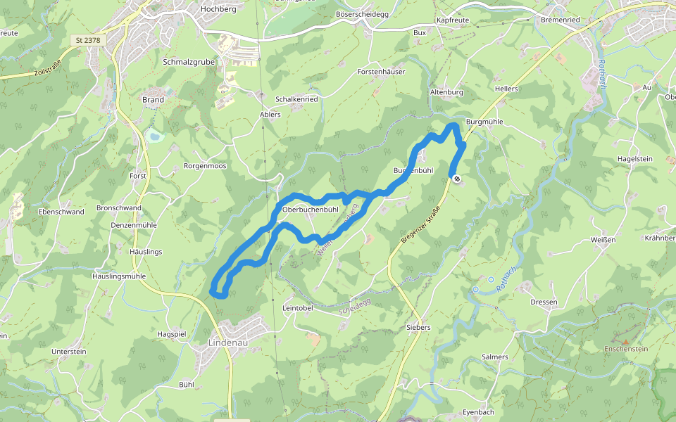 Buchenbühl walking route map in Weiler-Simmerberg