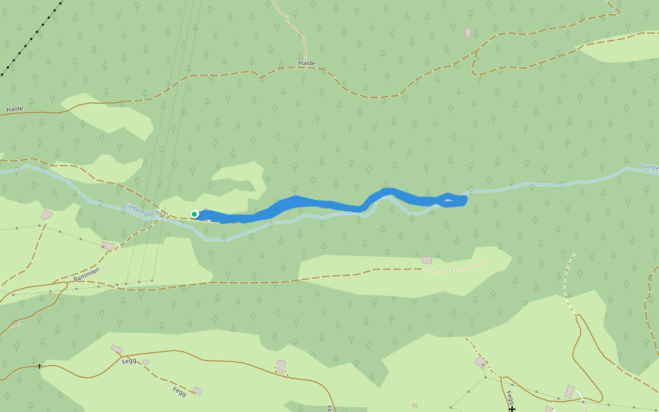 Halde walking route map in Bezau