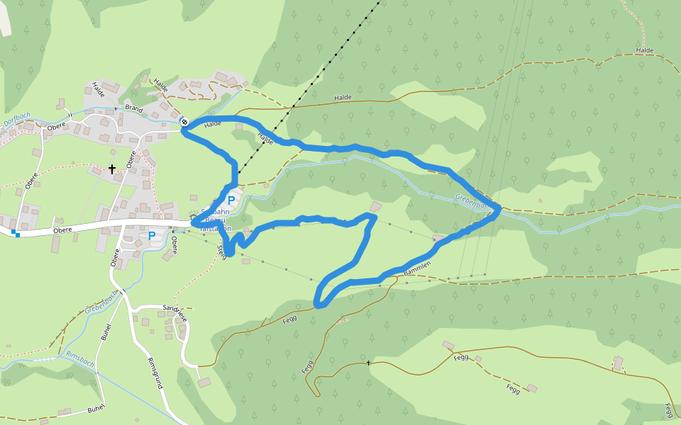 Fegg walking route map in Bezau