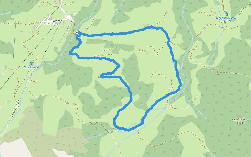 Untere Falzalpe walking route map in Egg