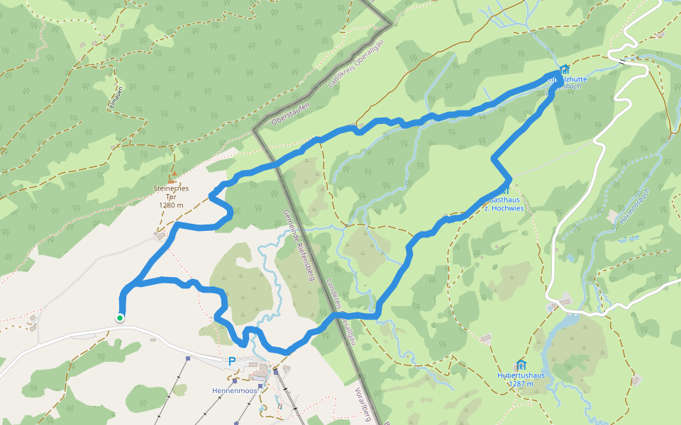 Bergkäse Herstellung walking route map in Riefensberg