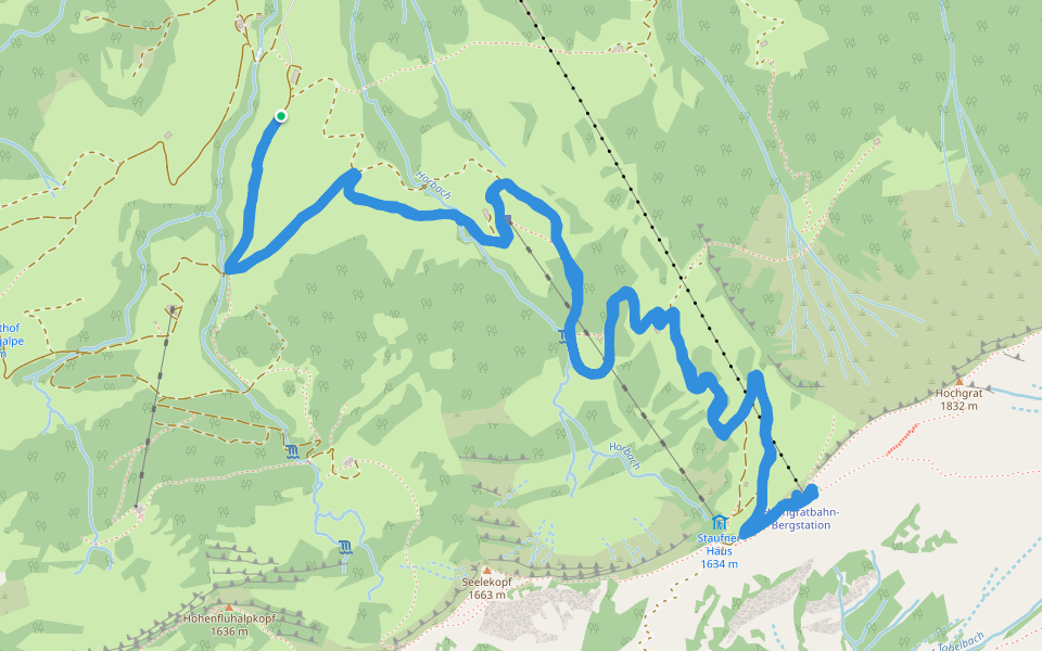 Premiumwanderweg Alpin Luftiger Grat walking route map in Oberstaufen