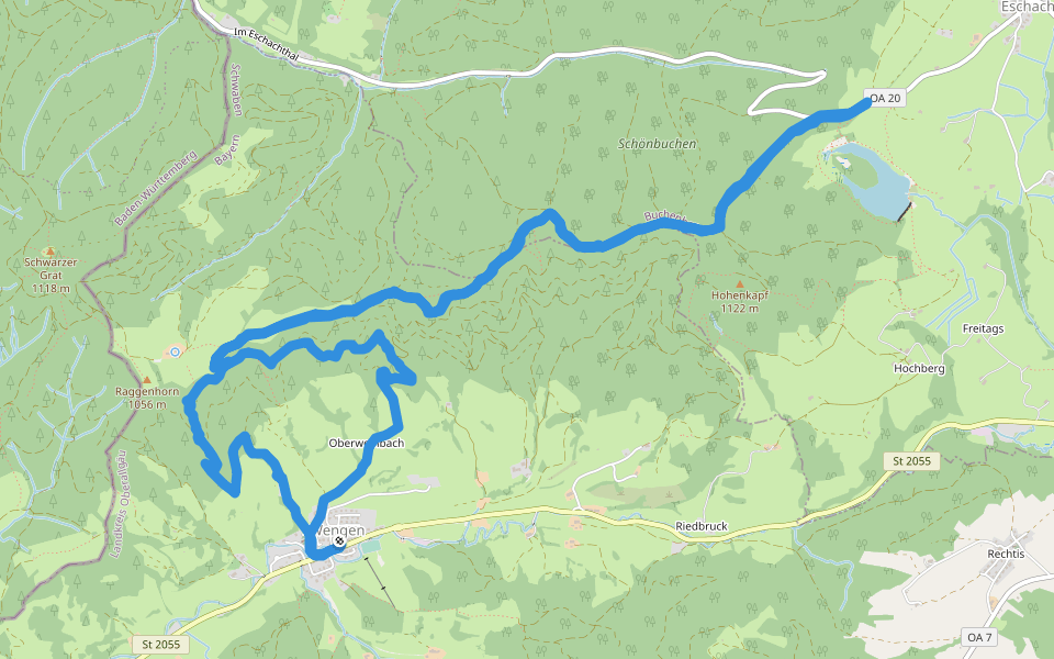 Querweg des Schwäbischen Albvereins (roter Punkt) walking route map in Weitnau