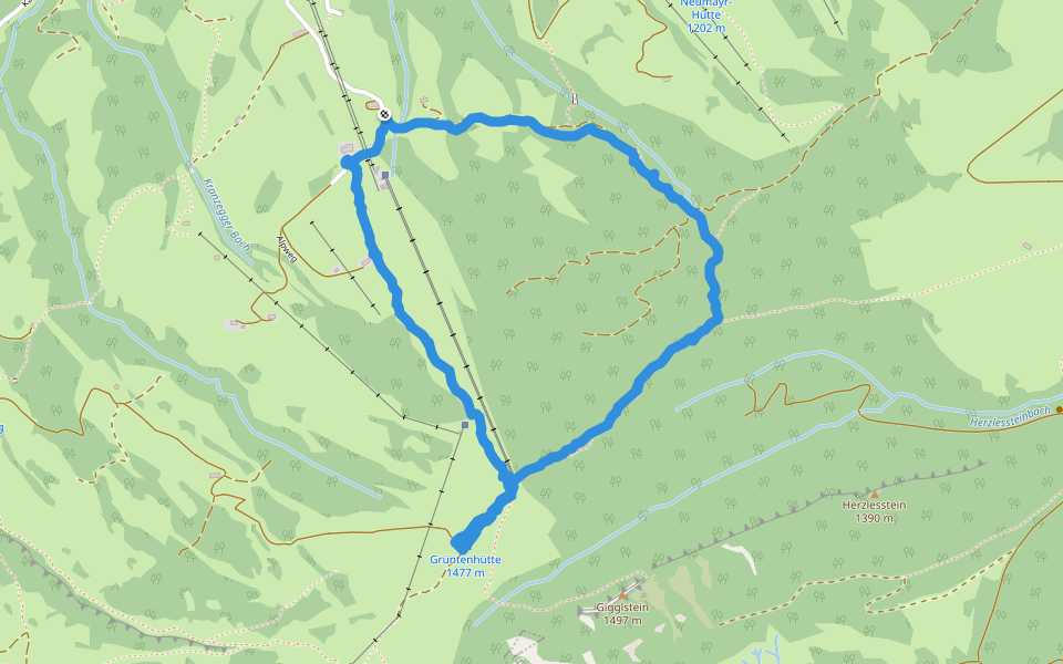 Gigglstein walking route map in Rettenberg