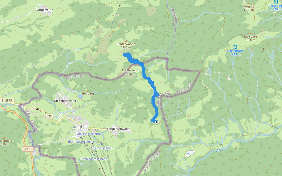 Pfeifferberg walking route map in Kammern