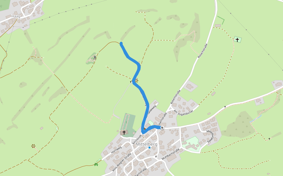 Steinmeile walking route map in Oy-Mittelberg