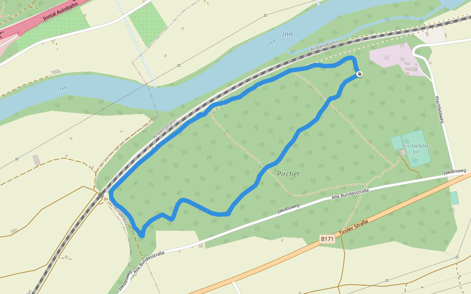 Pirchet walking route map in Silz