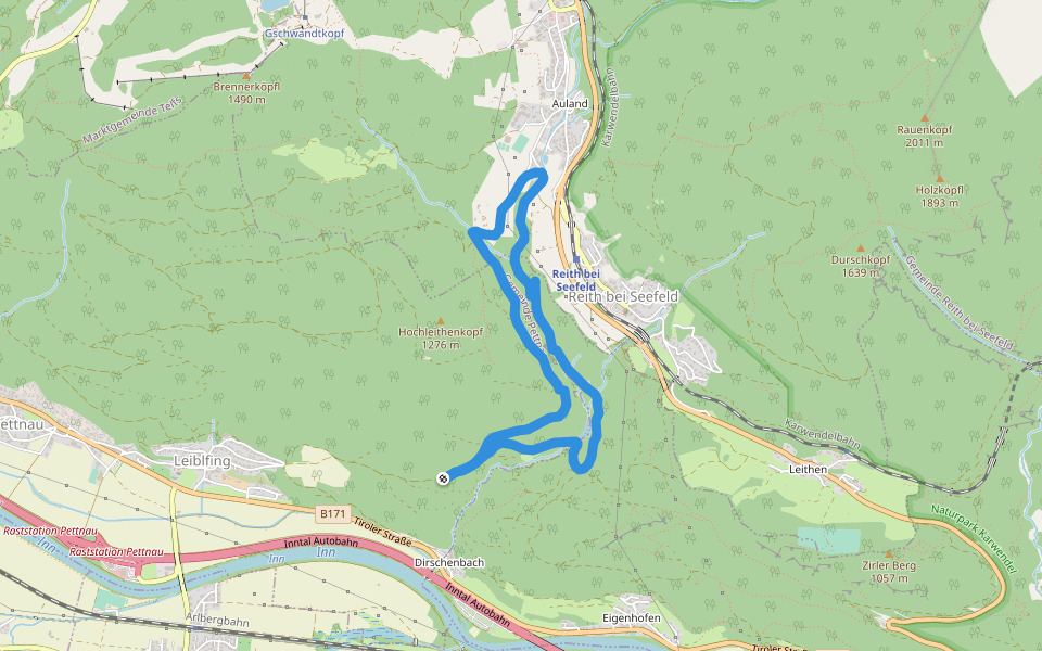Informationsbüro Reith walking route map in Pettnau