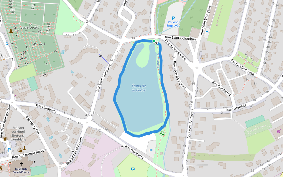Étang de la Poche walking route map in Luxeuil-les-Bains