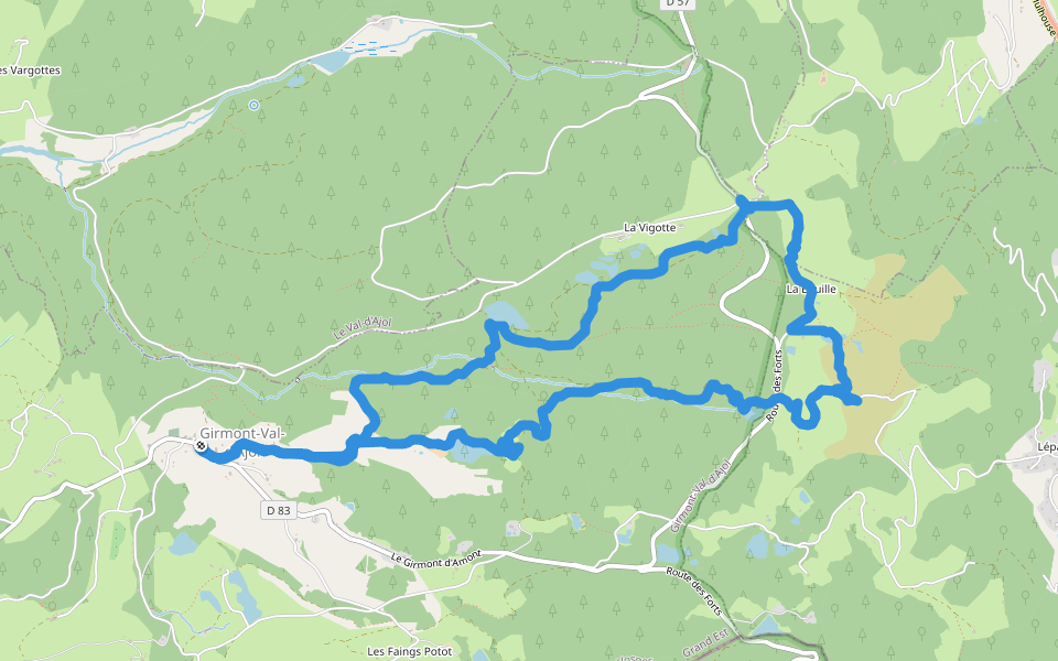 Le Plein Pré walking route map in Girmont-Val-d'Ajol