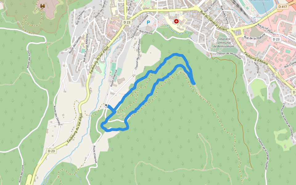 Parcours de Santé walking route map in Remiremont