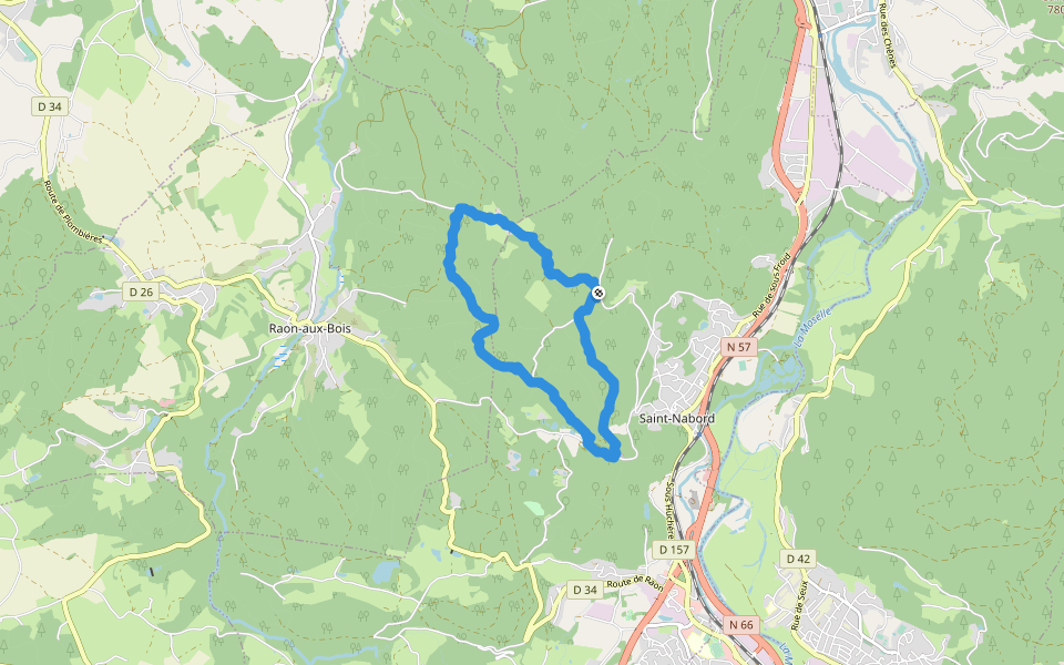 Sentier "Vrupt" walking route map in Saint-Nabord