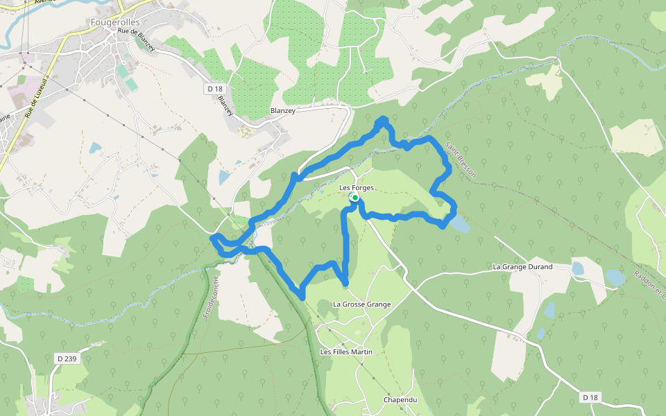 les forges walking route map in Raddon-et-Chapendu