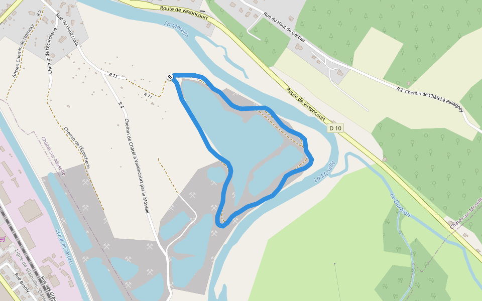 La Moselle walking route map in Châtel-sur-Moselle