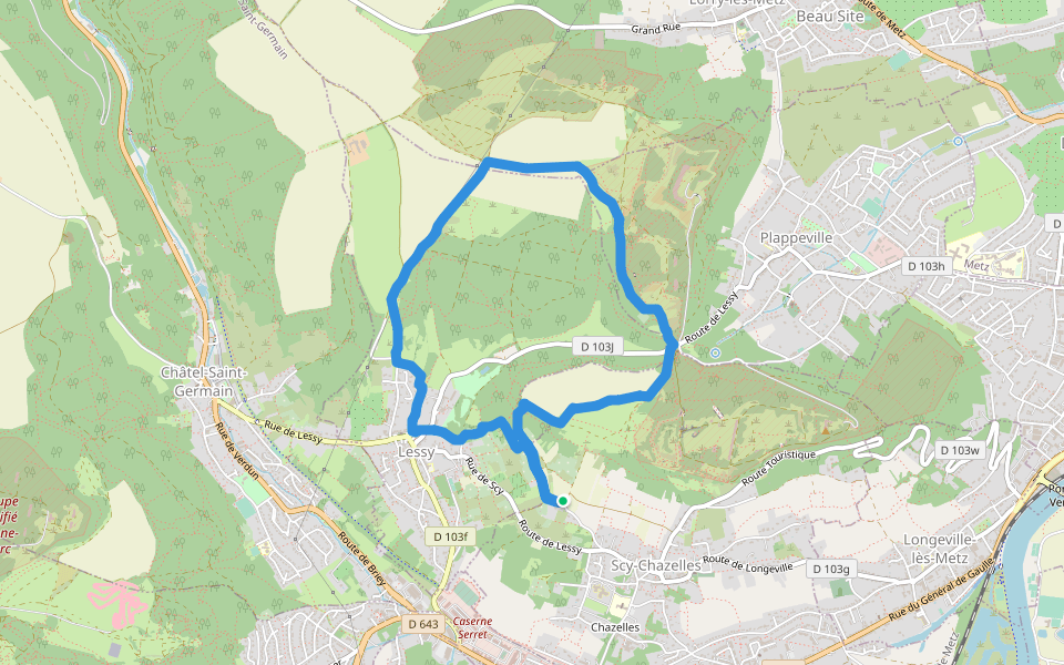 Rue de la Croix au Taut walking route map in Scy-Chazelles