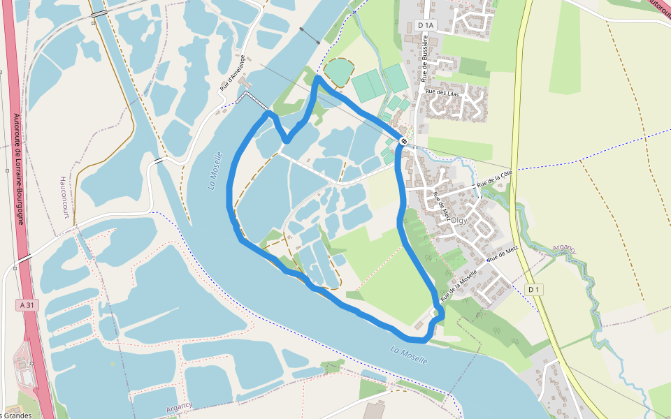 Étang GVO n°4 walking route map in Argancy