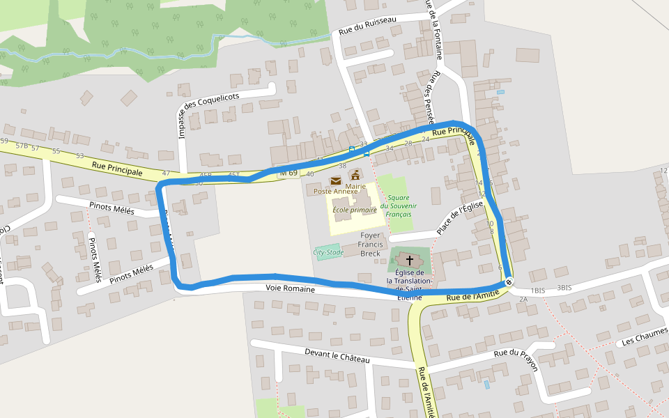 City-Stade walking route map in Noisseville