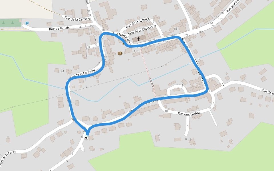 Bousbach walking route map in Bousbach