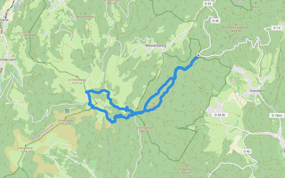 Rundkopf walking route map in Soultzmatt
