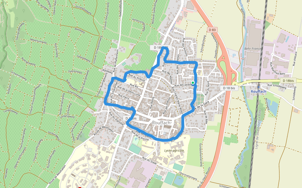 Rouffach walking route map in Rouffach