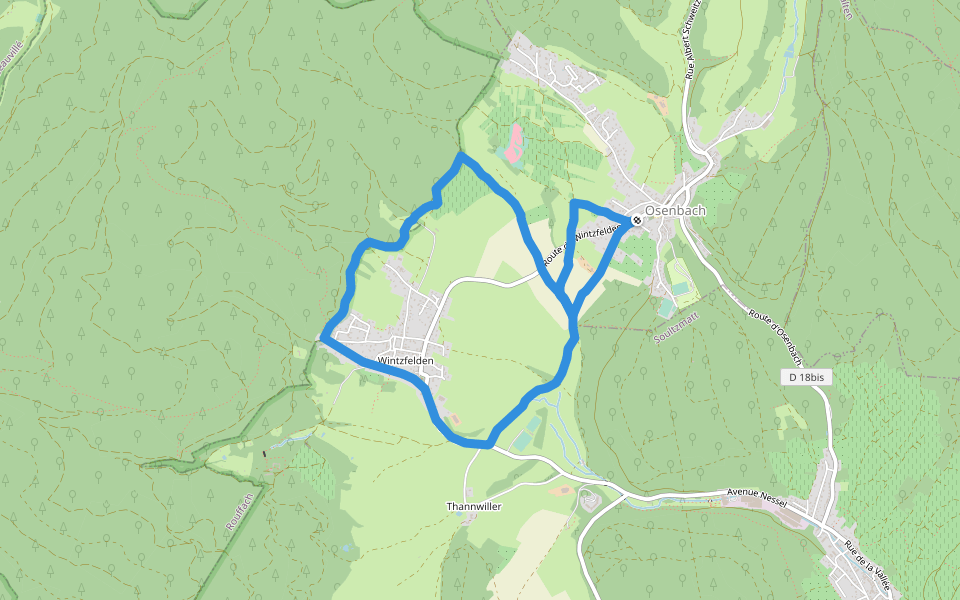 Surlingweg walking route map in Osenbach