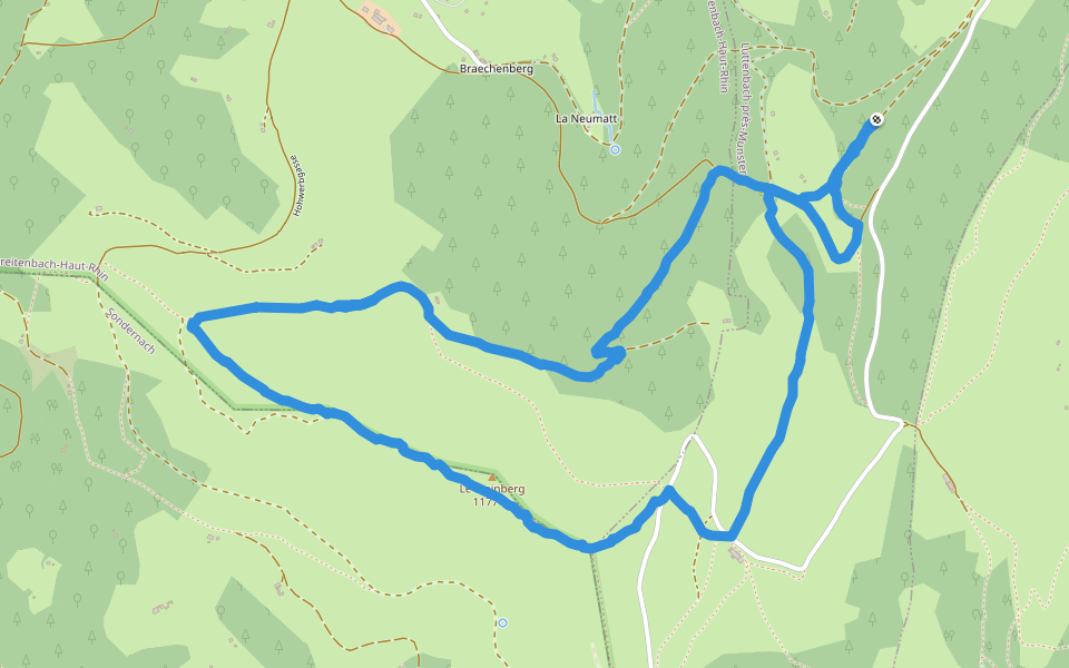 Sentier Emile Hertzog walking route map in Luttenbach-prés-Munster