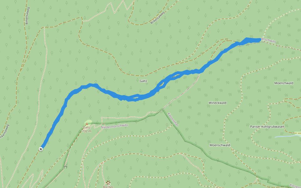 Rocher du Pfaffenrod walking route map in Ammerschwihr