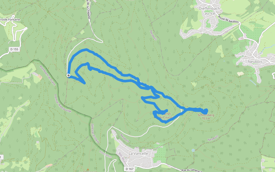 Himmelsleiter walking route map in Neubois