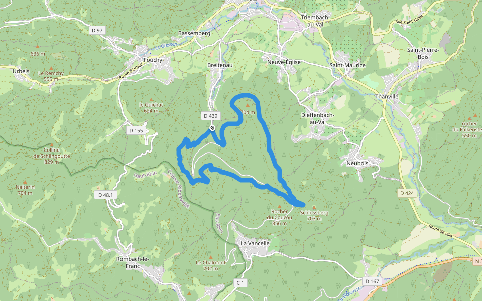 Chemin Rural walking route map in Breitenau
