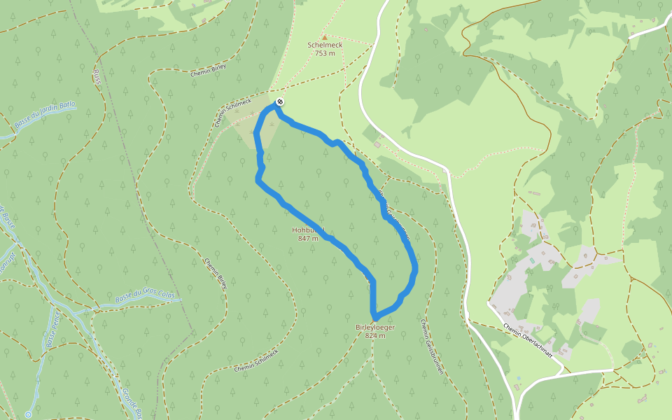 Chemin Schilmeck walking route map in Grendelbruch
