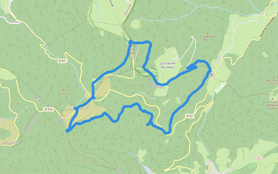 Chemin Vosgritt walking route map in Le Hohwald