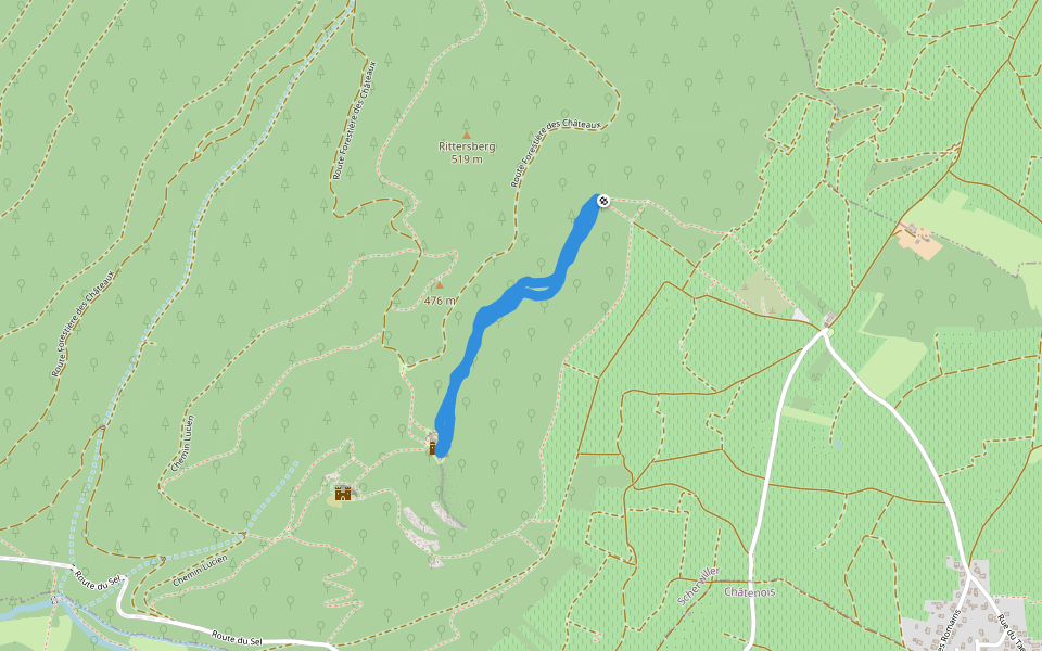 Chemin Lucien walking route map in Scherwiller