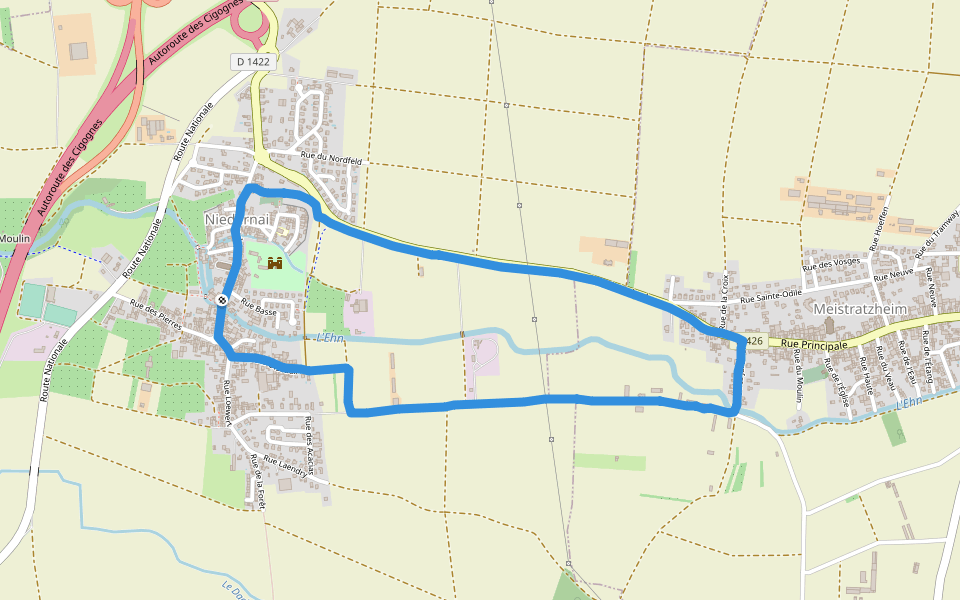 Wachthaus walking route map in Niedernai