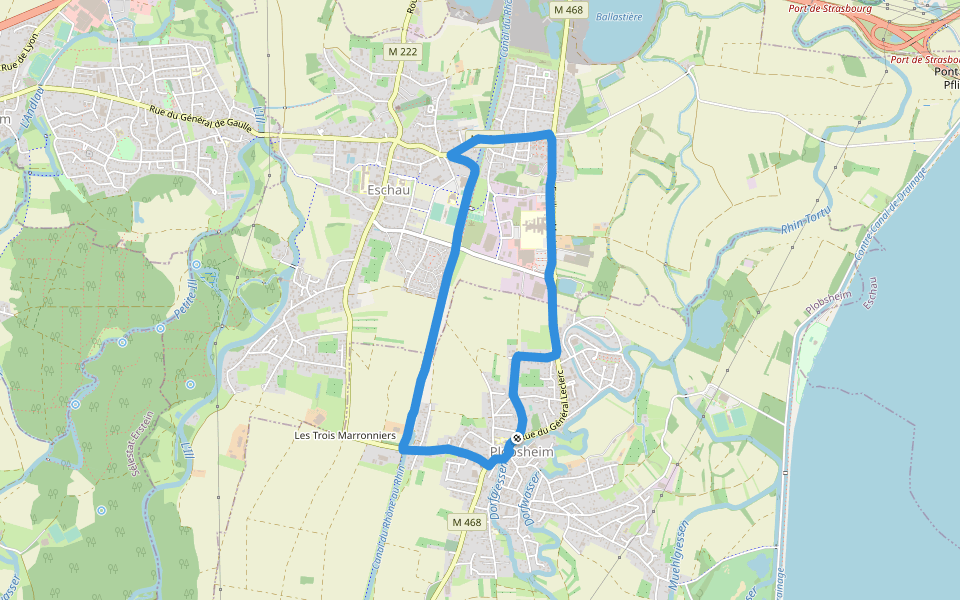 boulodrome walking route map in Plobsheim
