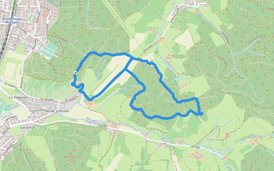 Längenhardtweg walking route map in Gundelfingen