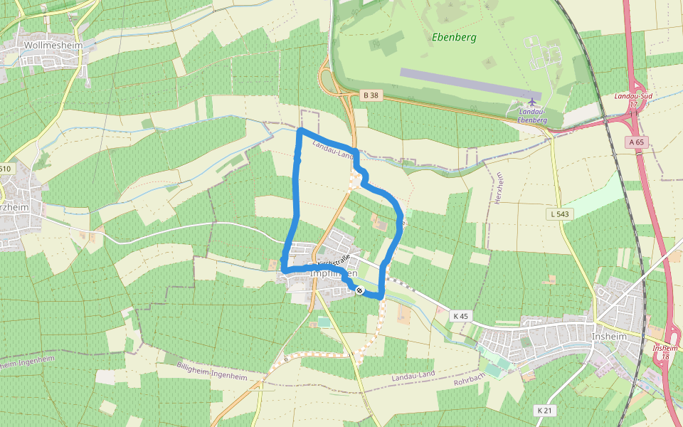 Impflingen - Josephswanderweg walking route map in Impflingen