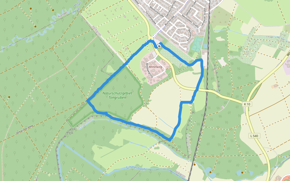 Naturschutzgebiet Jockgrimer Tongruben walking route map in Jockgrim