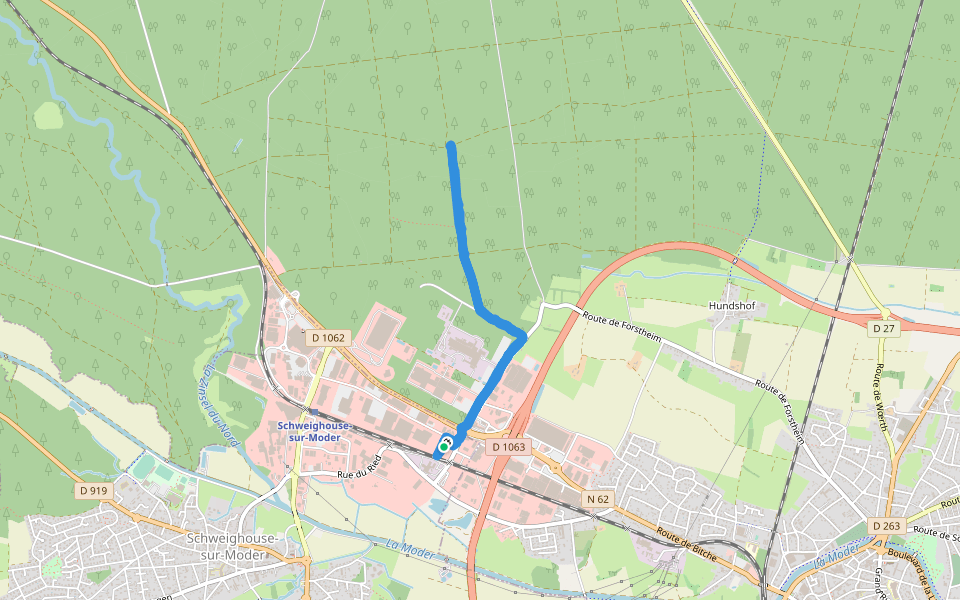 Schweig walking route map in Schweighouse-sur-Moder
