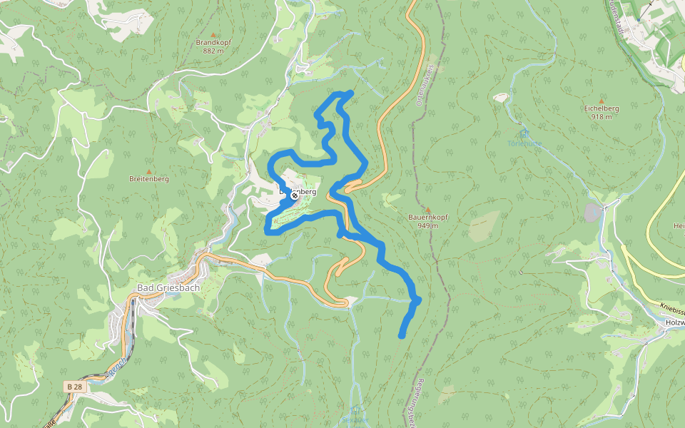 Sexauersträßle walking route map in Bad Peterstal-Griesbach