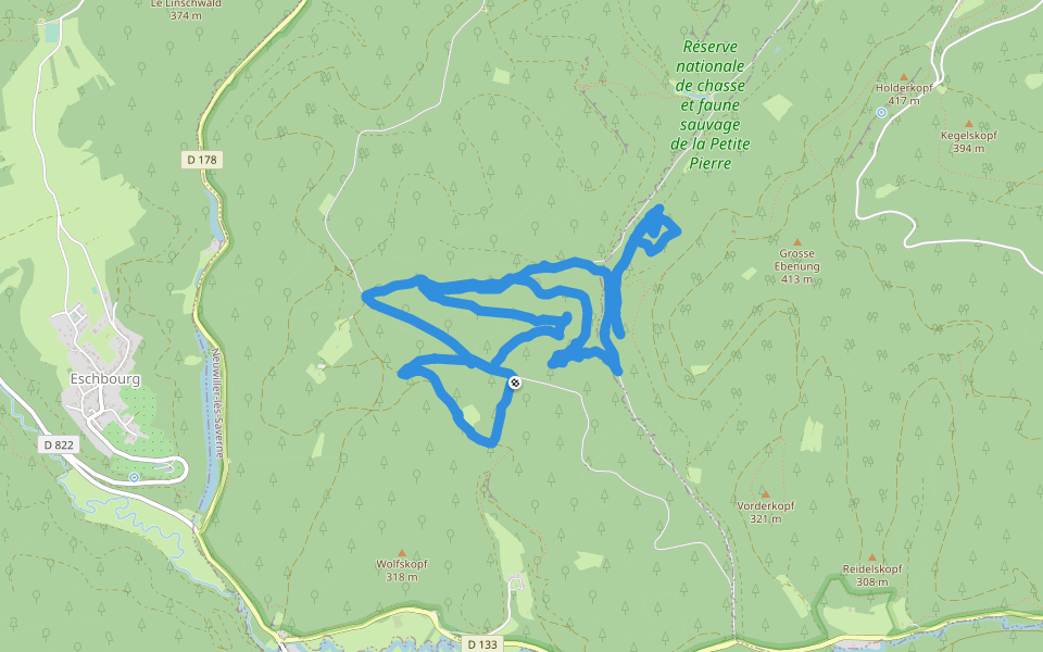 Chemin Forestier du Fischbachhang walking route map in Neuwiller-lès-Saverne