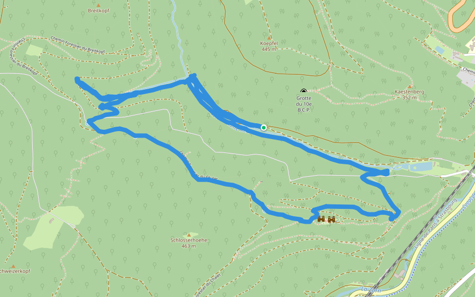 Chemin Forestier du Chalet walking route map in Saverne