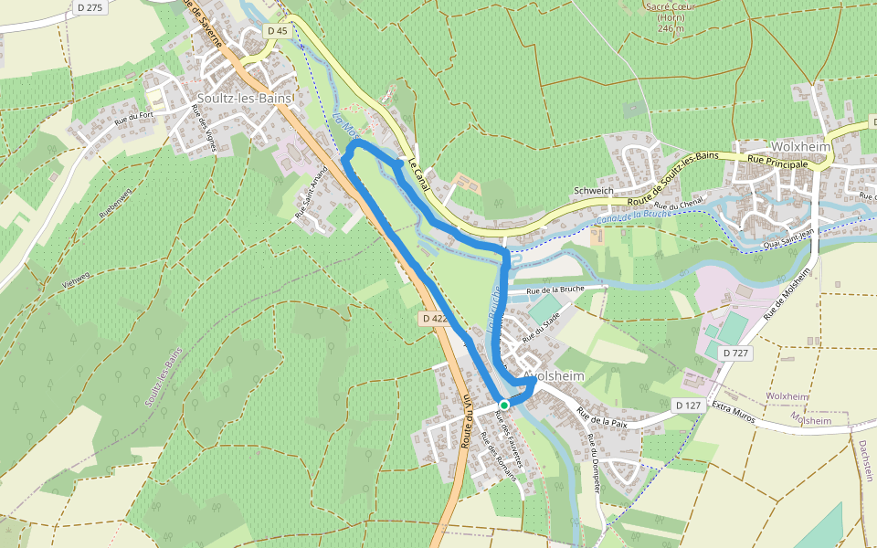 La Bruche walking route map in Avolsheim